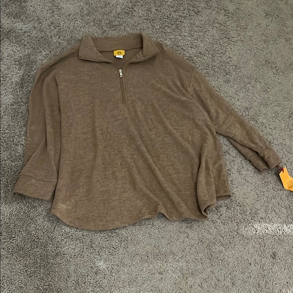 Brown Quarter-Zip Pullover - Picture 1 of 3